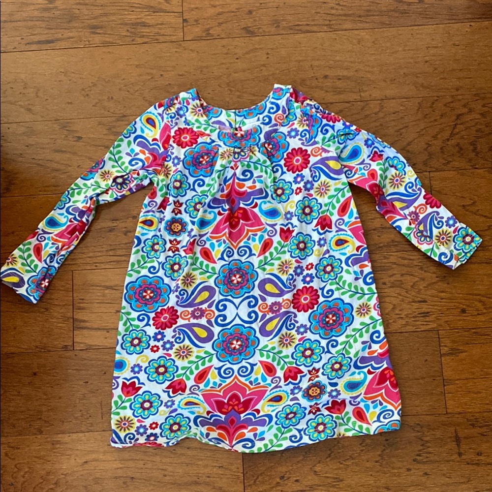 Hanna Andersson girls floral long sleeve dress-size 110
